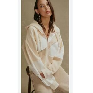 New House of Sunny Patchwork Landscape Hoodie UNISEX $149 SMALL Full Zip Jacket